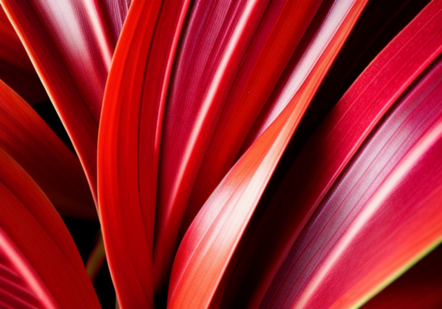 Calathea plant with vibrant red foliage