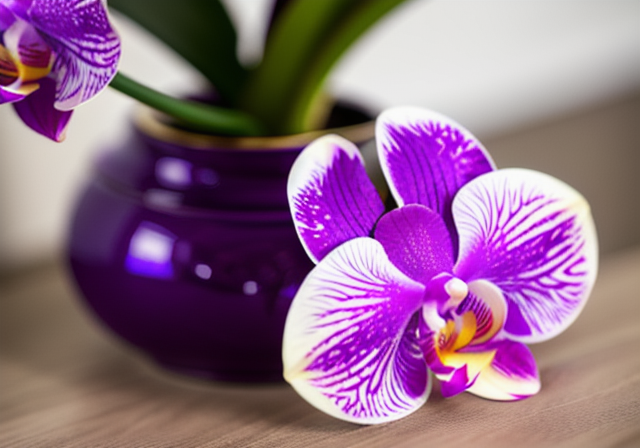 Phalaenopsis orchid with purple flowers