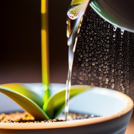 Image of watering an orchid