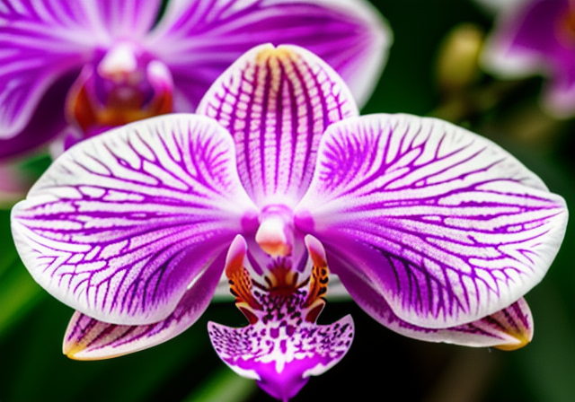 Purple orchid flower in full bloom