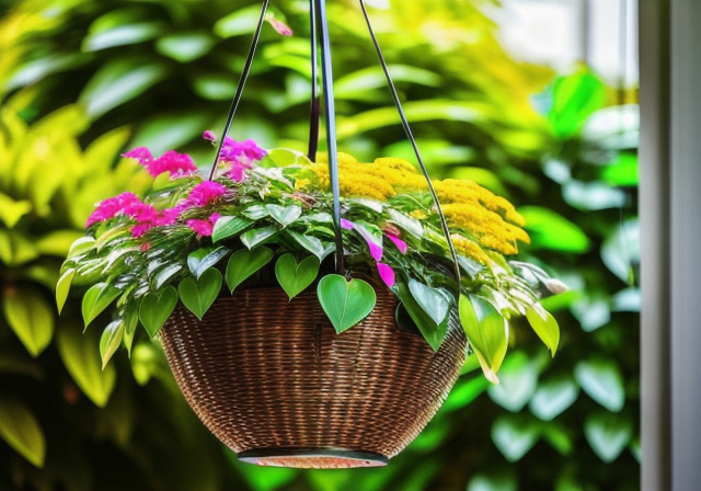Hanging plant with vibrant flowers - Plantas Pendentes com Flores