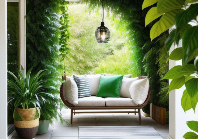 Hanging plant in a shaded corner
