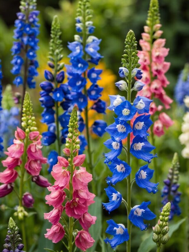 Leonardo_Kino_XL_flower_garden_with_delphinium_flower_Delphini_5